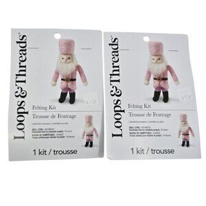 Set of 2 Loops & Threads Pink Nutcracker Felting Kits NEW